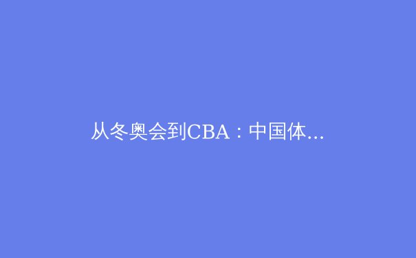 从冬奥会到CBA：中国体育产业的结构性变革与未来机遇 - 4